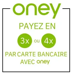 Logo Oney proposant le paiement en 3x ou 4x par carte bancaire.